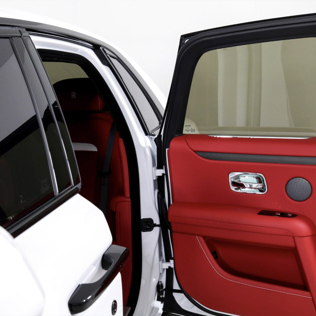 Ghost red leather door